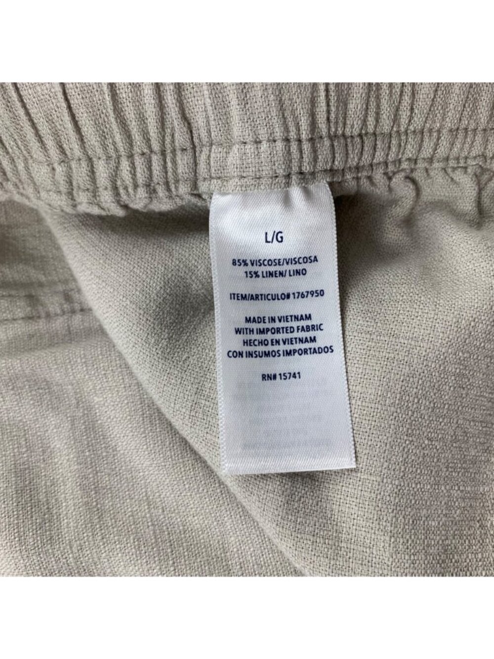 Splendid Natural Linen Blend Wide Leg Cropped Lounge Pant L - Picture 4 of 6
